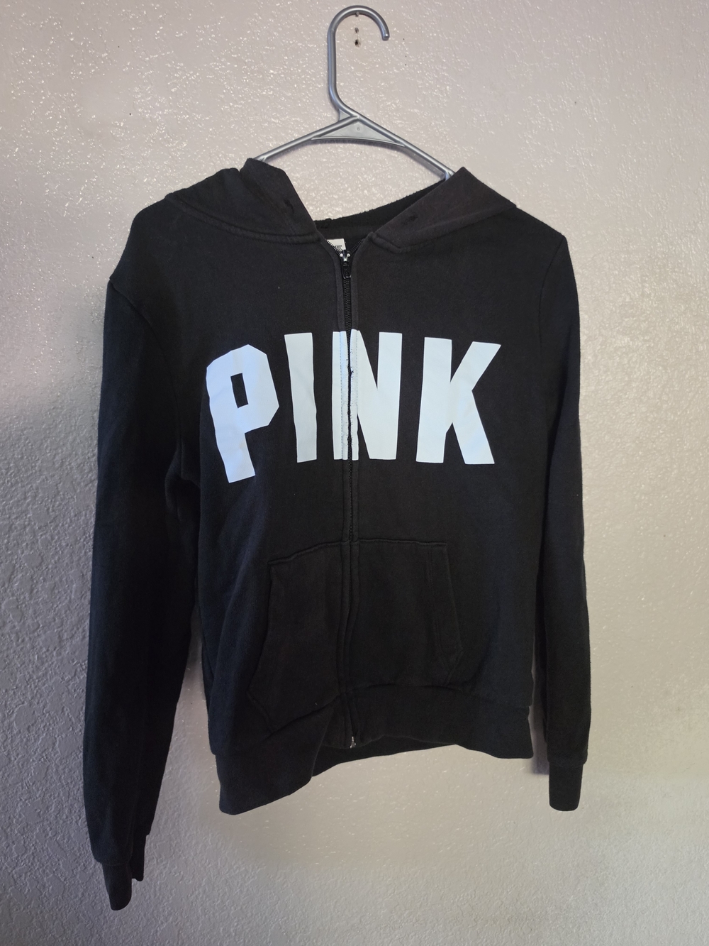 PINK Victoria's Secret Black Zip-Up Hoodie S